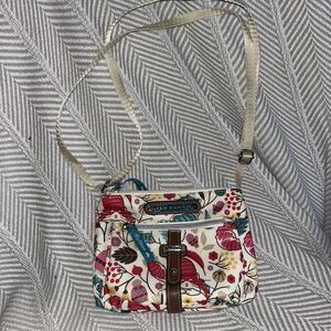 Lily Bloom Canvas Cat Pattern Small Crossbody Bag‎ 6x8x1 C1